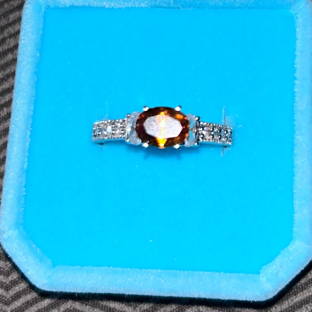 10Kt/Sterling Silver Ring with Cotrine Gemstone